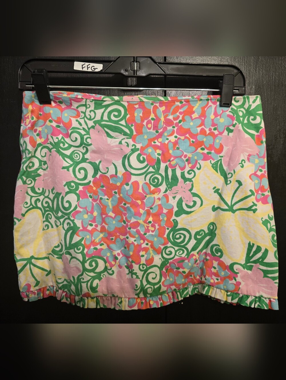 Lilly Pulitzer Callie Mariposa Ruffled Hem Mini Skirt Size 4
